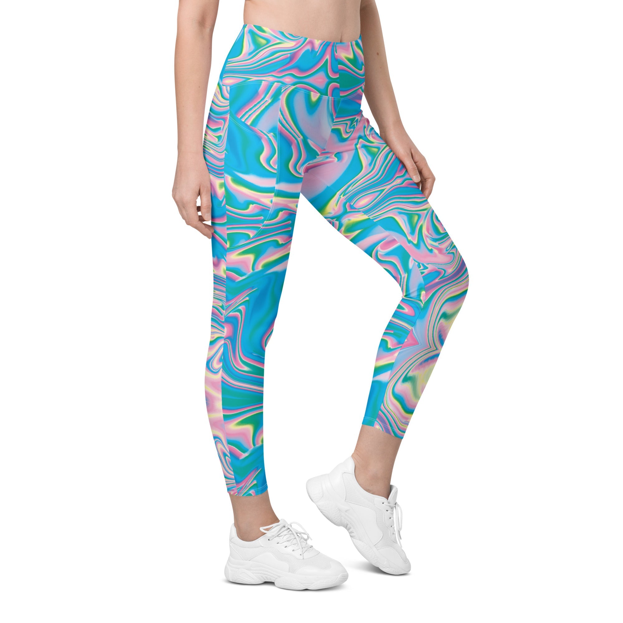 Neon Psychedelic Leggings with Pockets