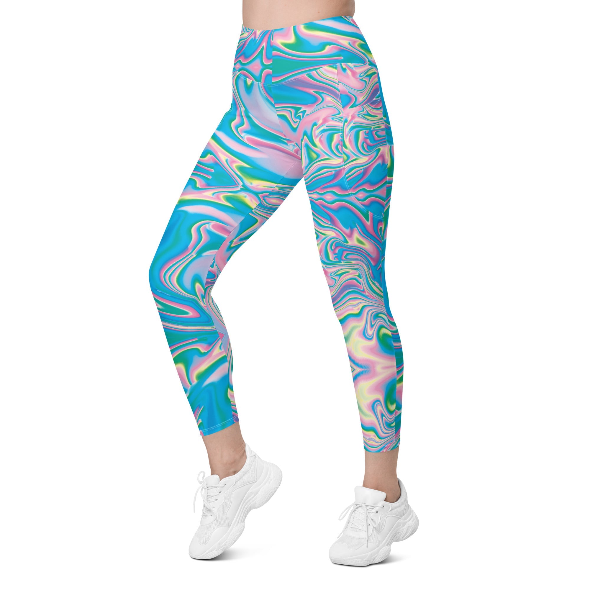Neon Psychedelic Leggings with Pockets