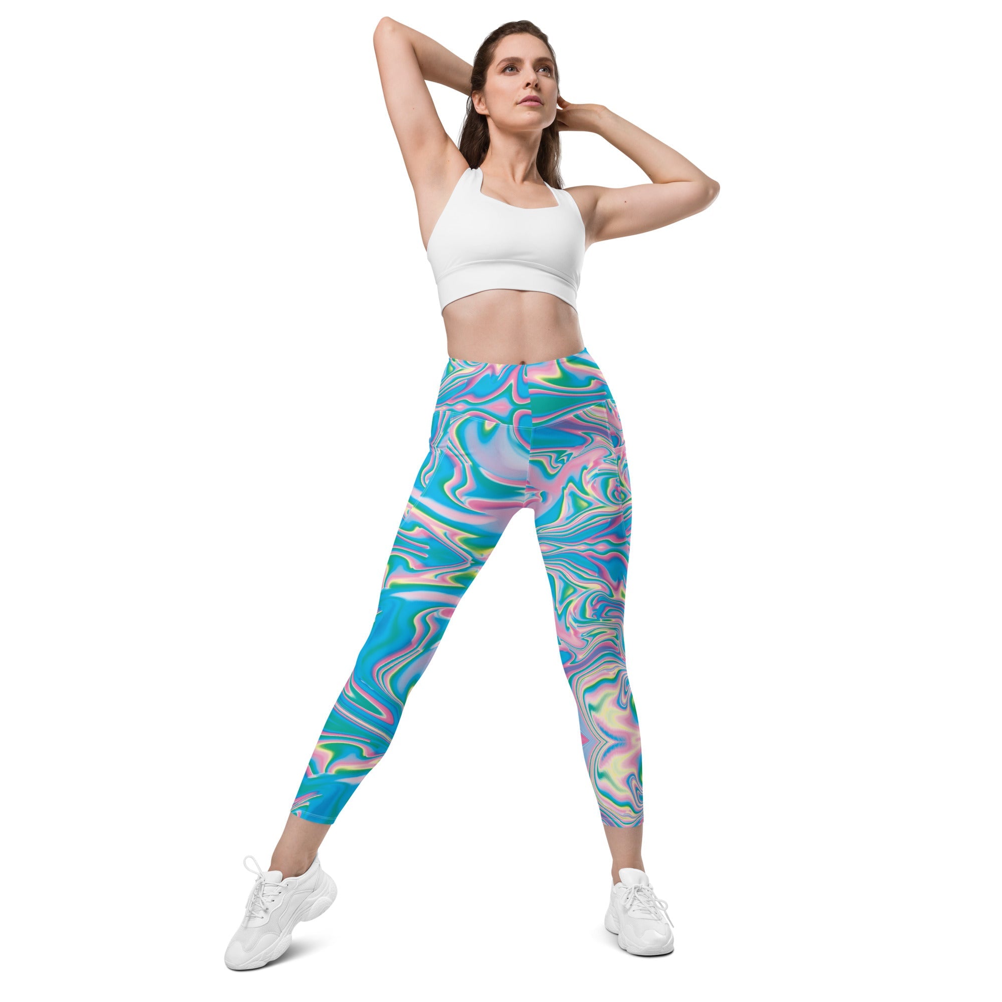Neon Psychedelic Leggings with Pockets