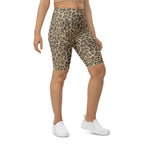 Neutral Leopard Biker Shorts