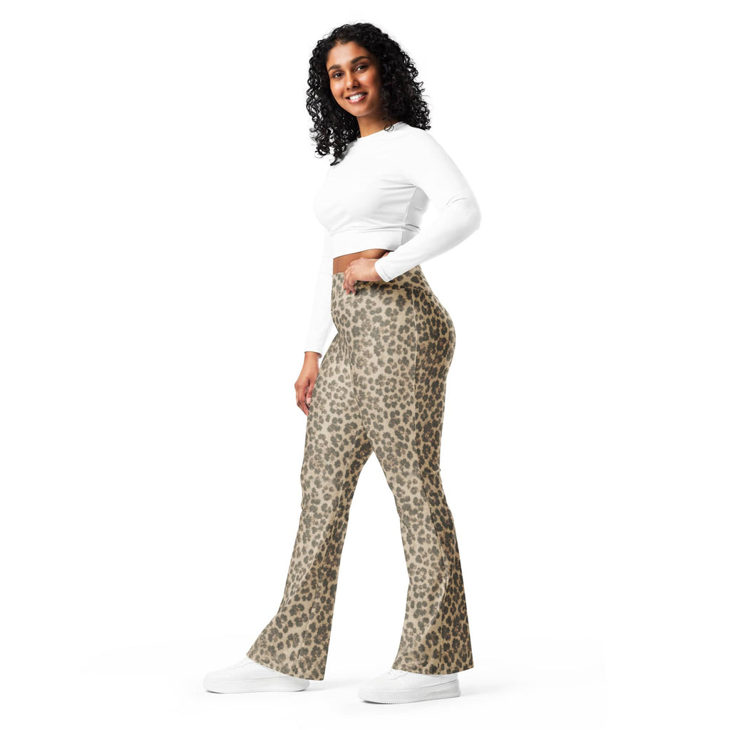 Neutral Leopard Flare Leggings