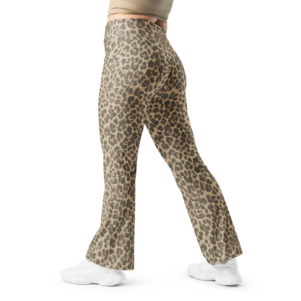 Neutral Leopard Flare Leggings