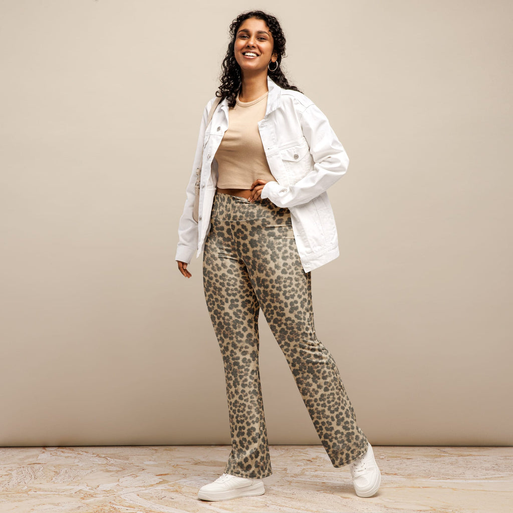Neutral Leopard Flare Leggings