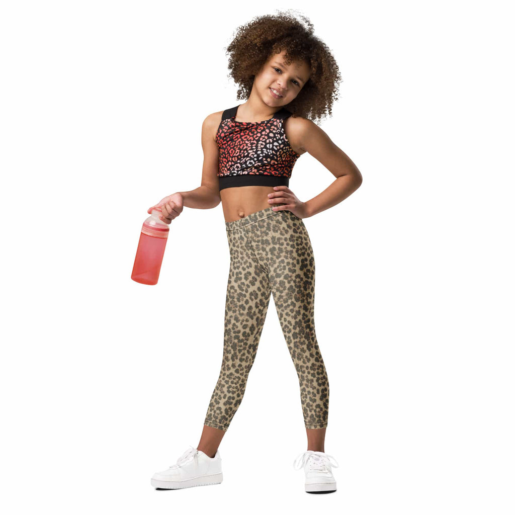 Neutral Leopard Kid's Leggings