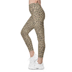 Neutral Leopard Leggings With Pockets