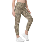 Neutral Leopard Leggings With Pockets