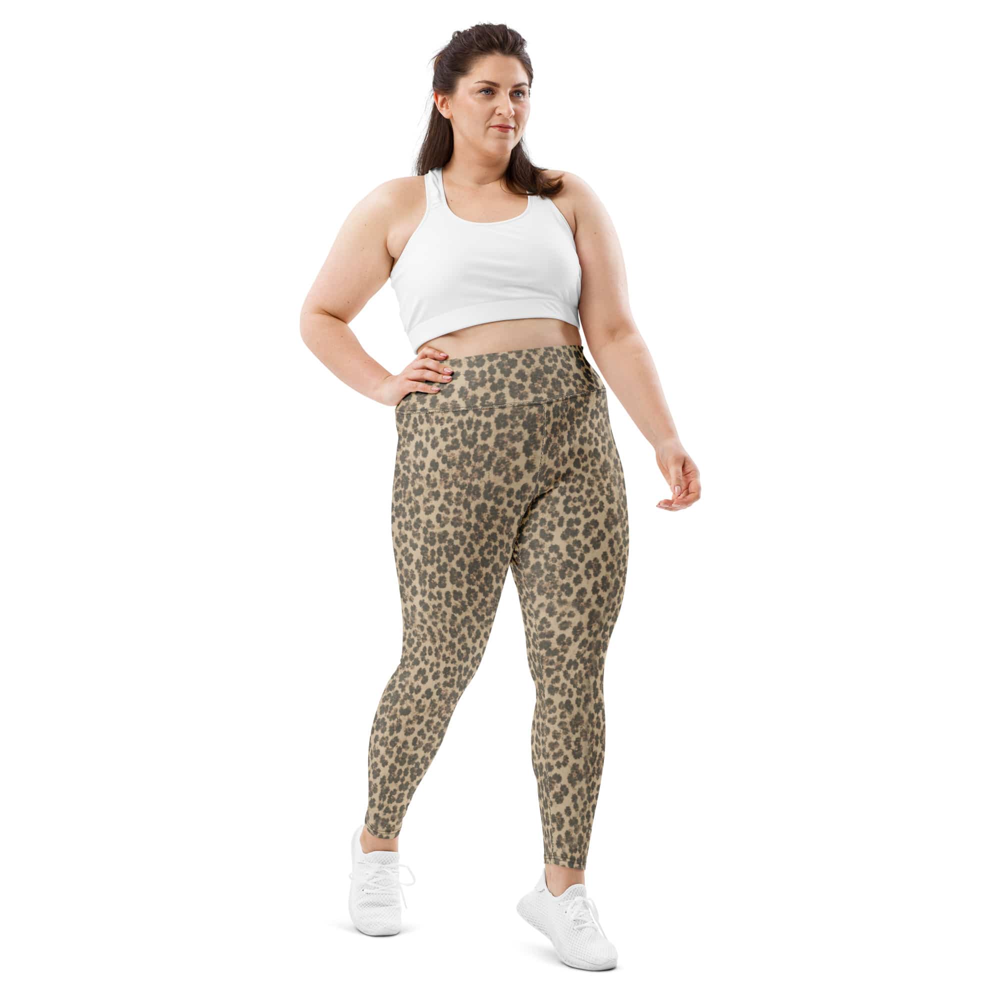 Neutral Leopard Plus Size Leggings