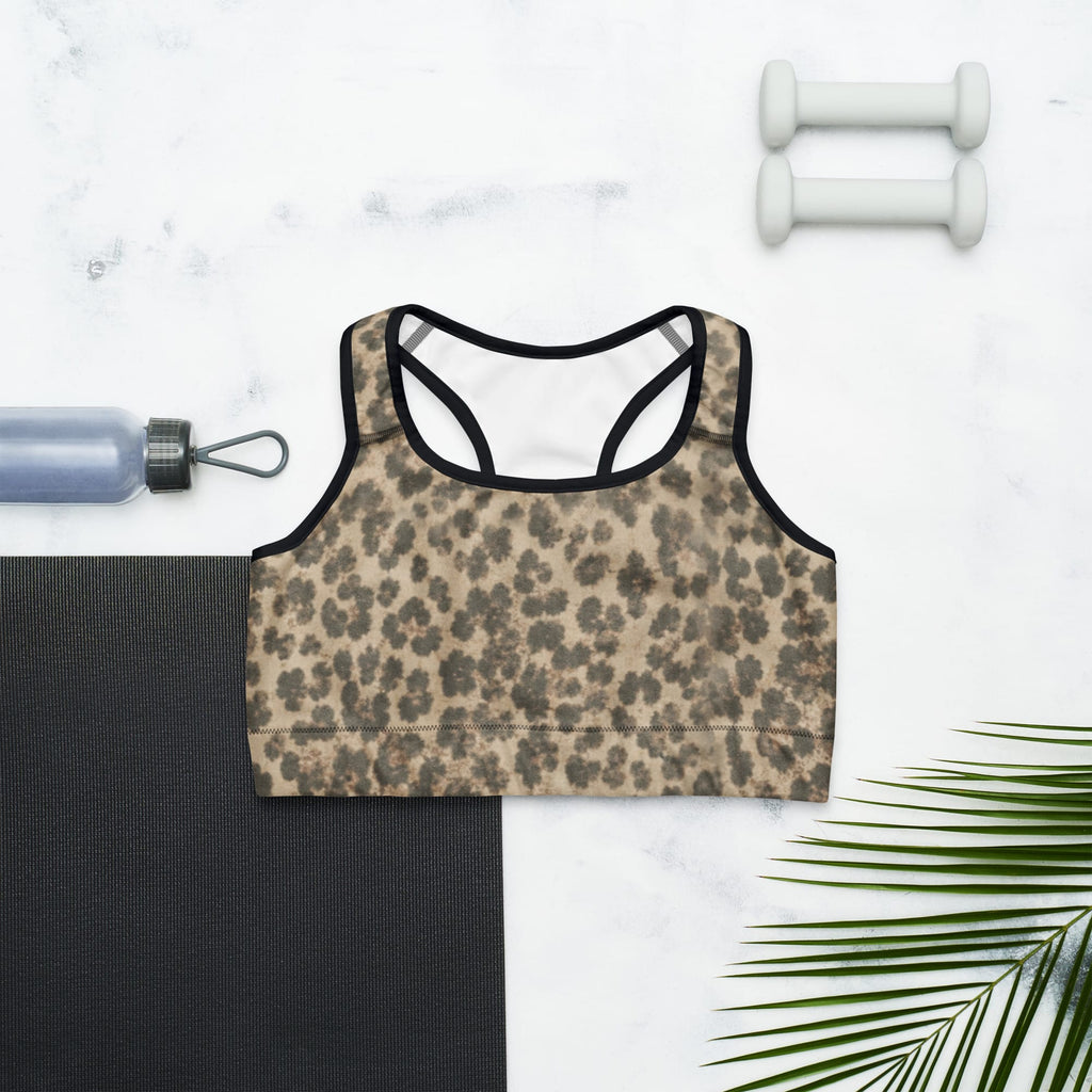 Neutral Leopard Sports Bra