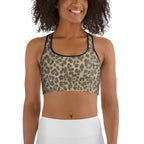 Neutral Leopard Sports Bra