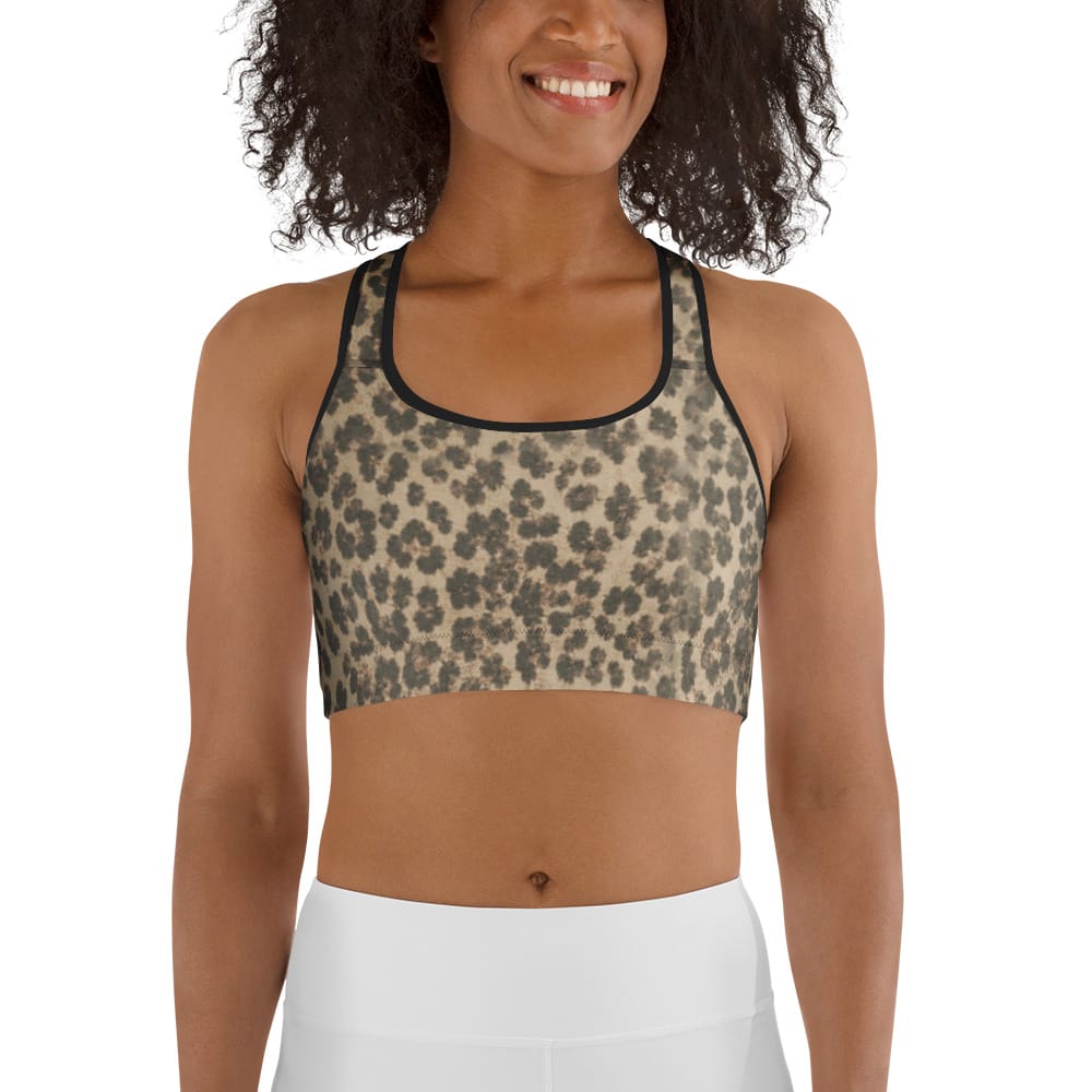 Neutral Leopard Sports Bra