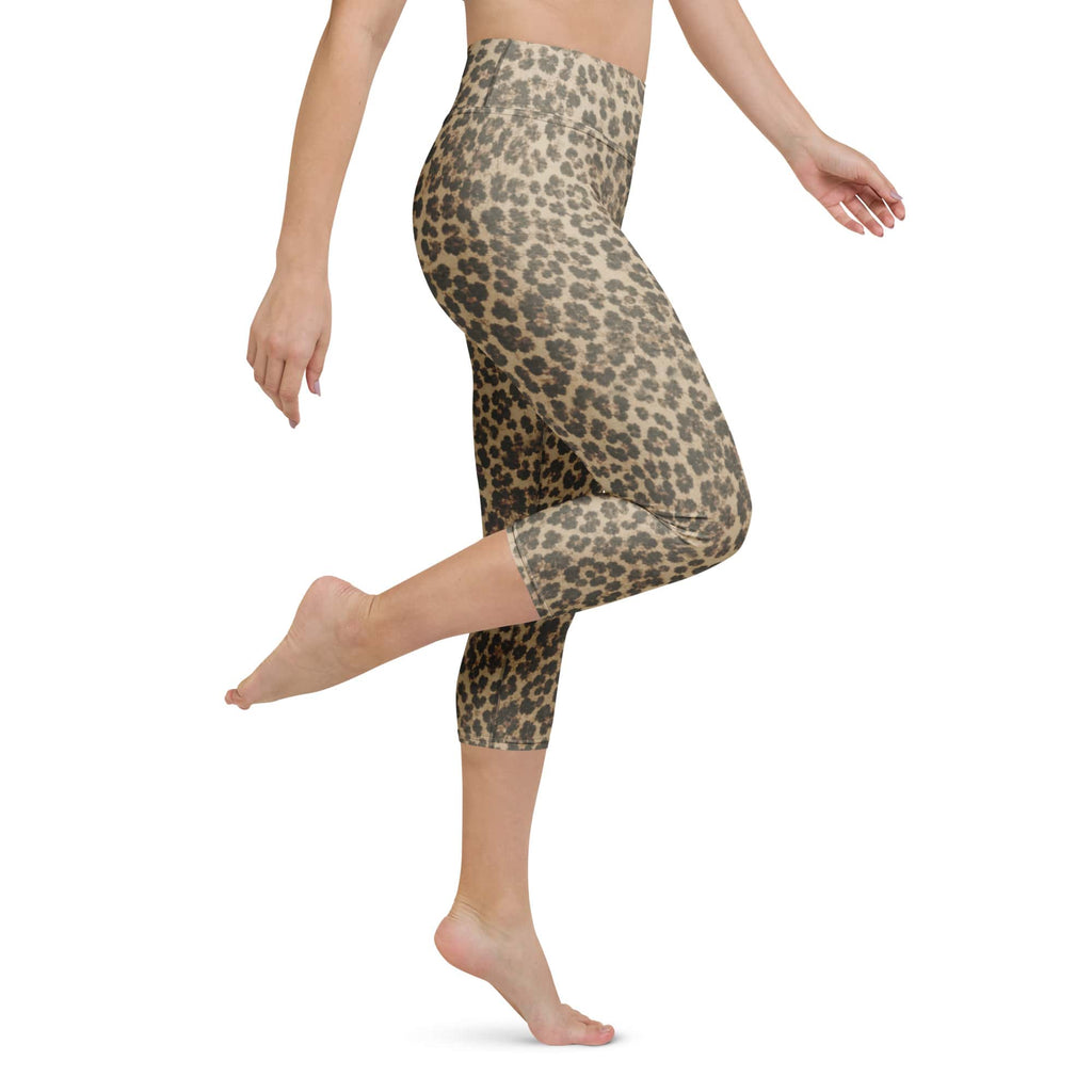 Neutral Leopard Yoga Capris