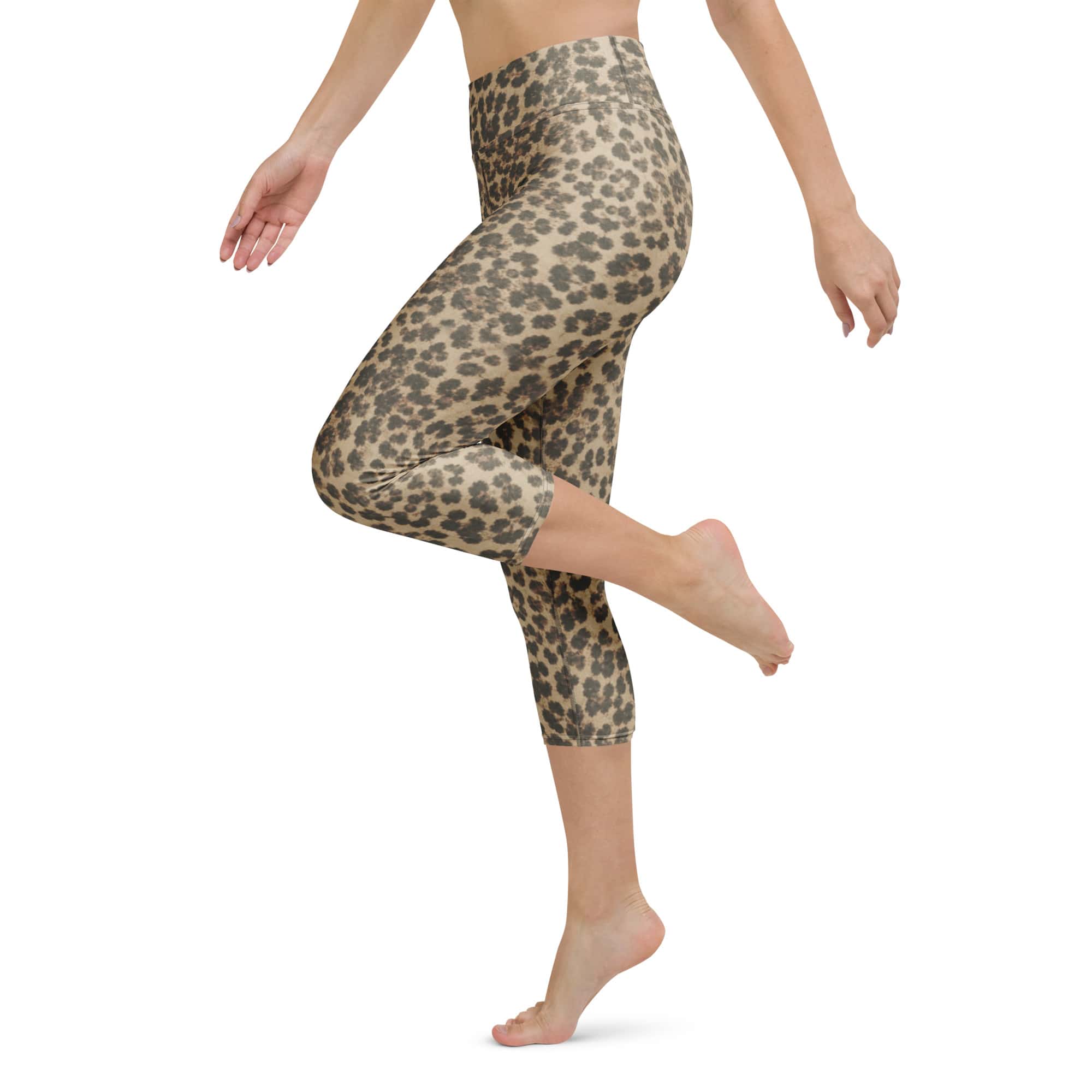 Neutral Leopard Yoga Capris