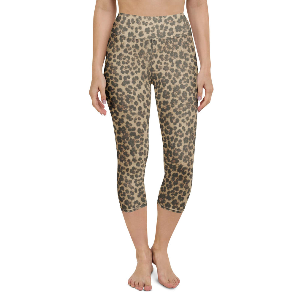 Neutral Leopard Yoga Capris