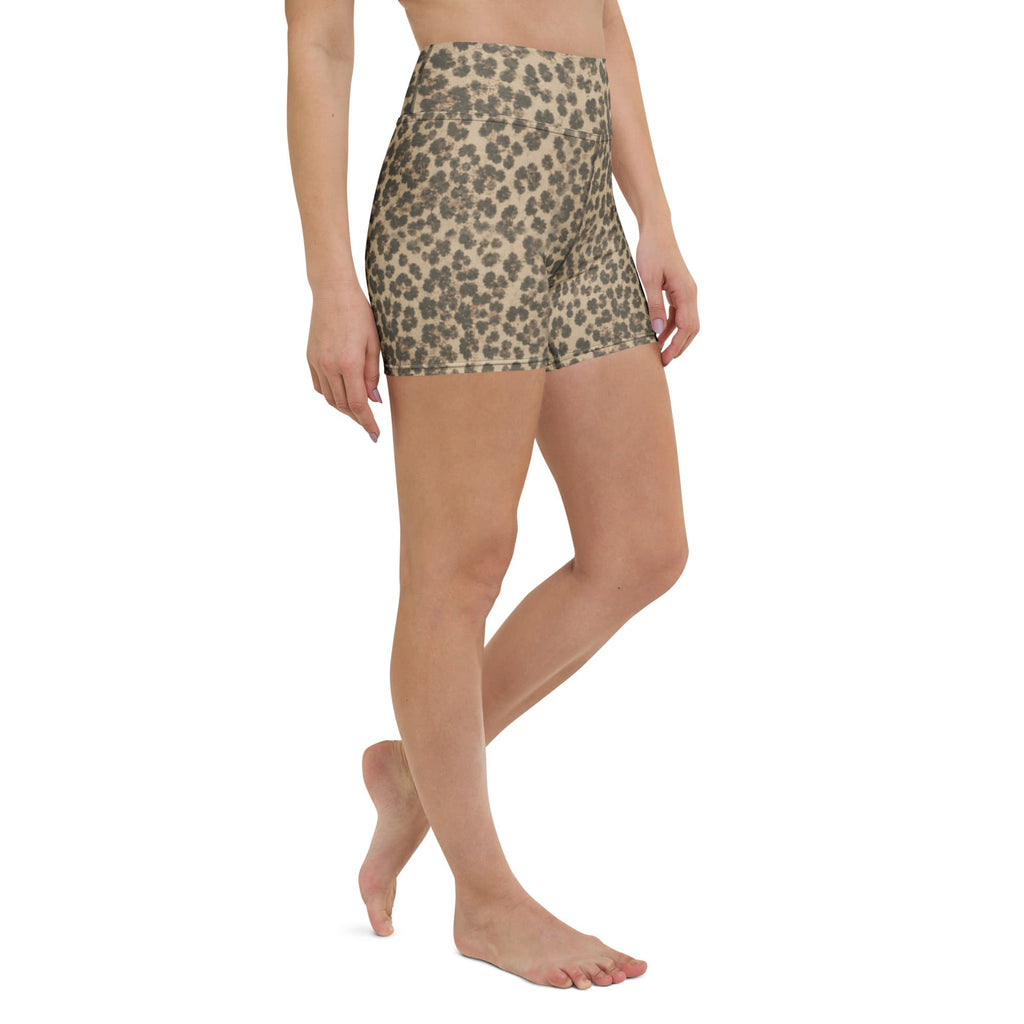 Neutral Leopard Yoga Shorts