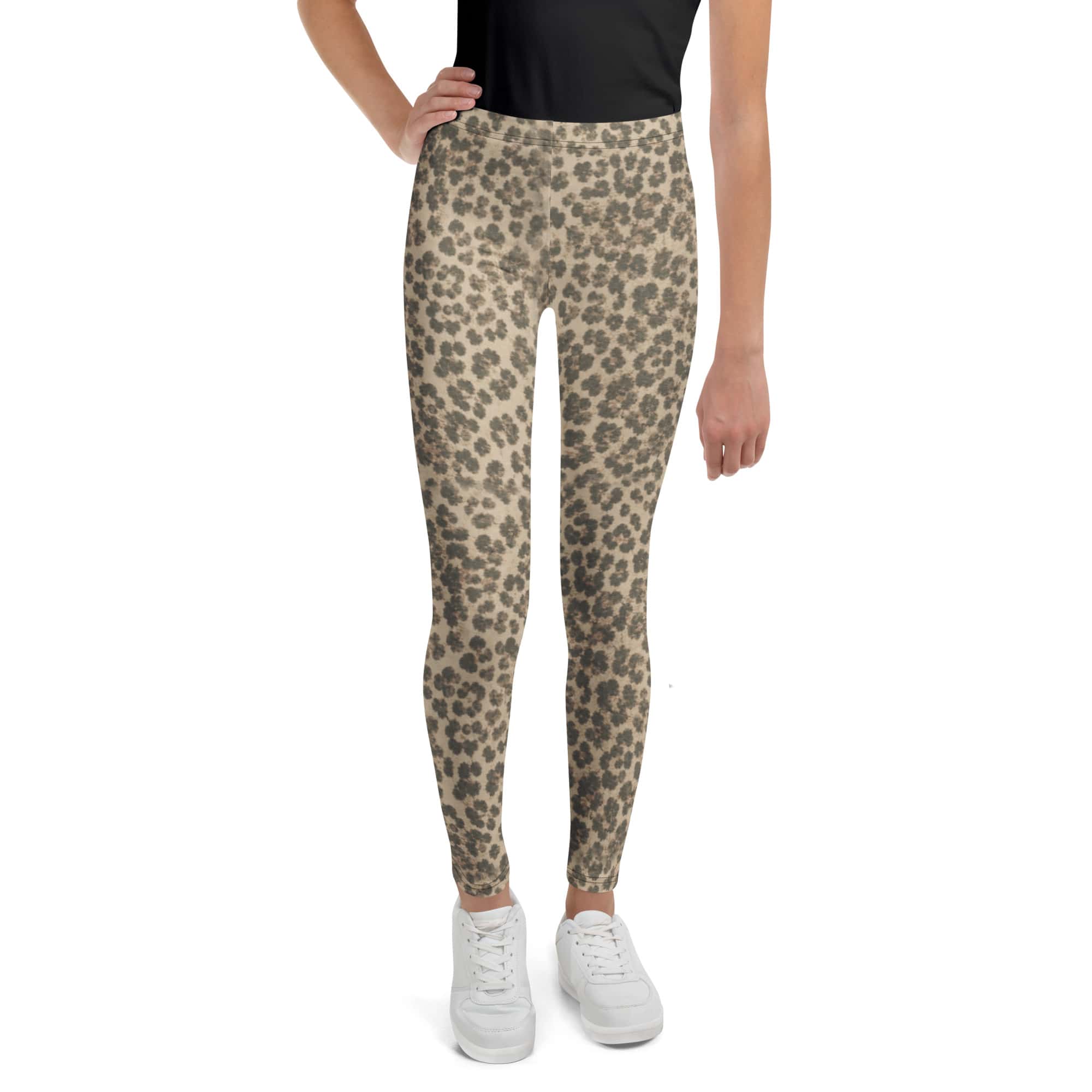 Neutral Leopard Youth Leggings