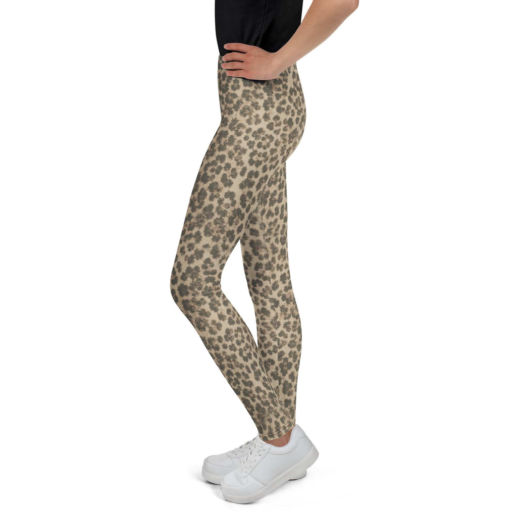 Neutral Leopard Youth Leggings