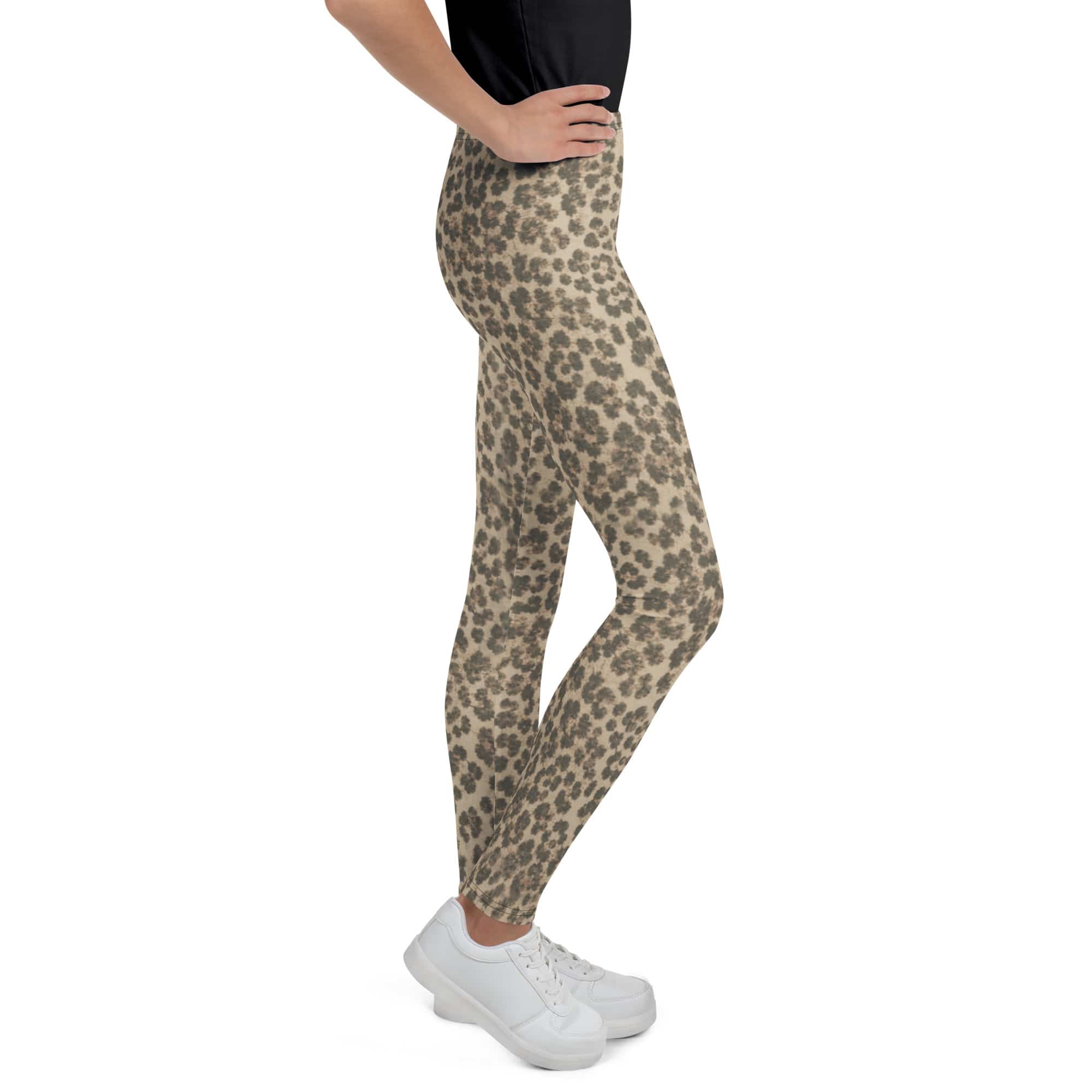 Neutral Leopard Youth Leggings