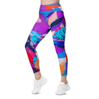 Oil Painting Canvas Leggings With Pockets