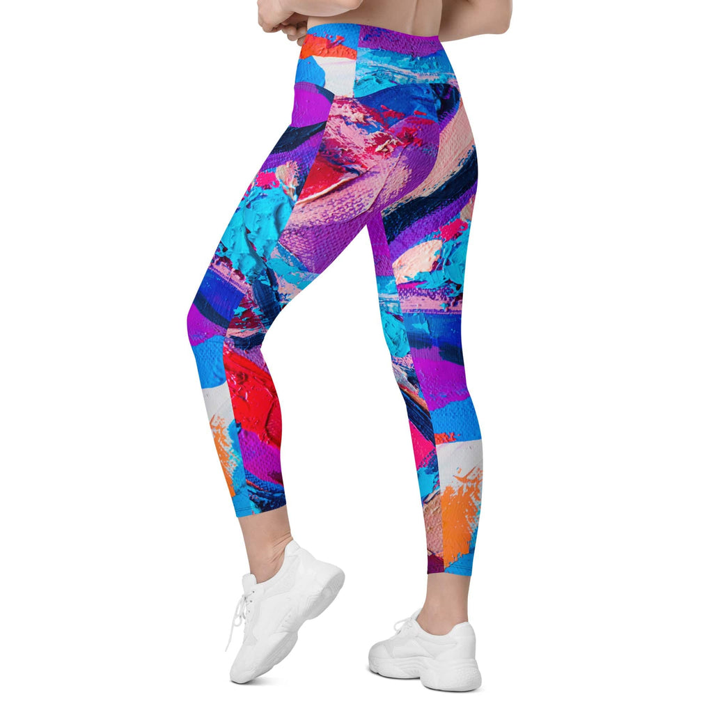 Oil Painting Canvas Leggings With Pockets