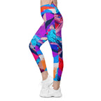 Oil Painting Canvas Leggings With Pockets