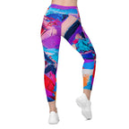 Oil Painting Canvas Leggings With Pockets