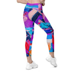 Oil Painting Canvas Leggings With Pockets