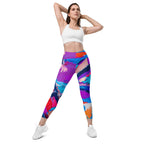 Oil Painting Canvas Leggings With Pockets