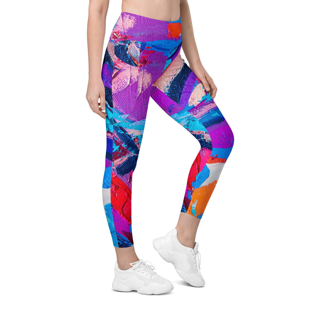 Oil Painting Canvas Leggings With Pockets