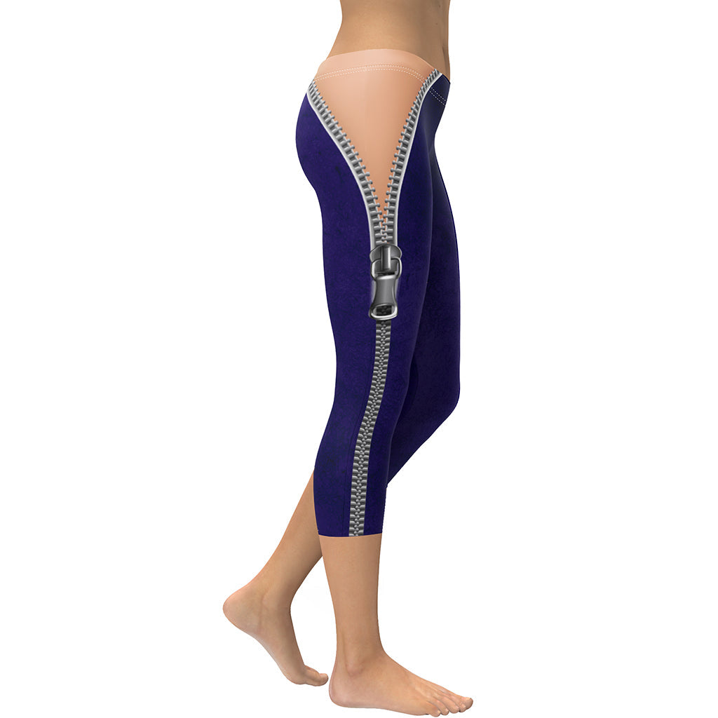 Open Zipper Capris