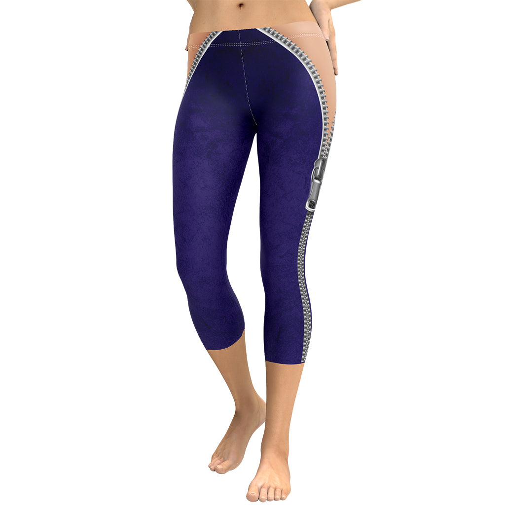 Open Zipper Capris