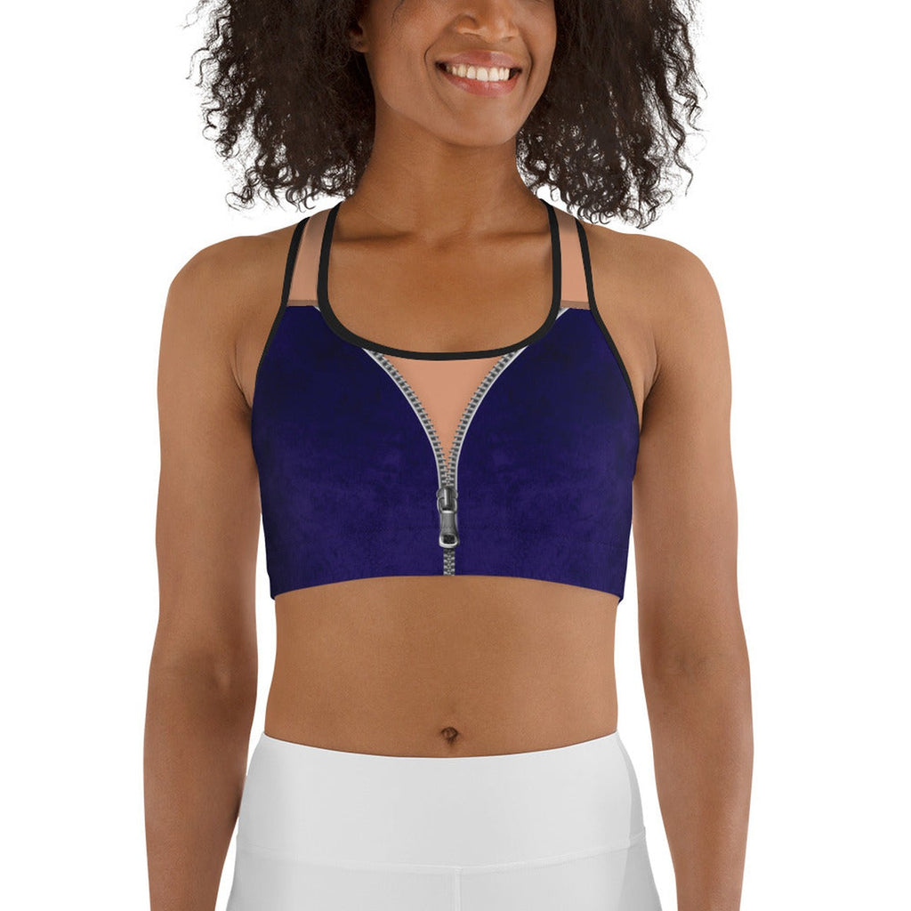Open Zipper Sports Bra