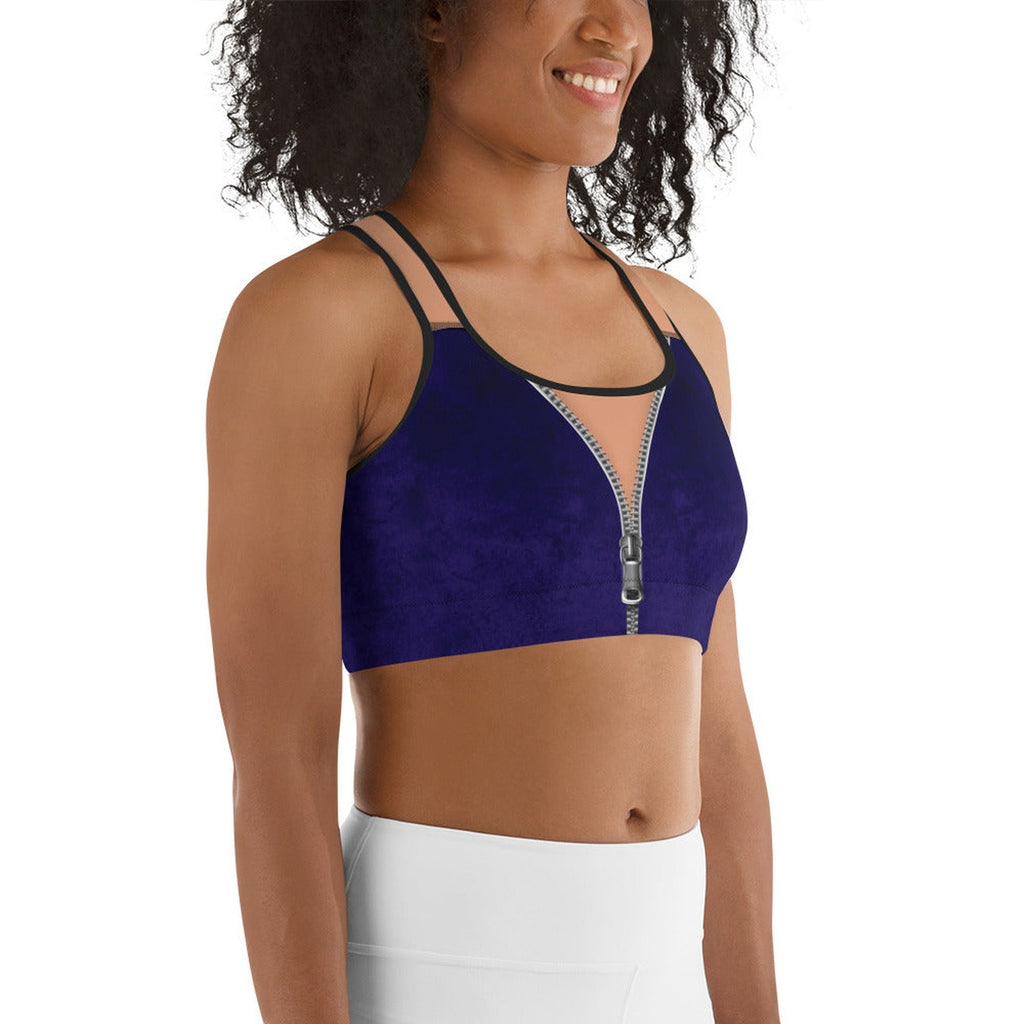 Open Zipper Sports Bra