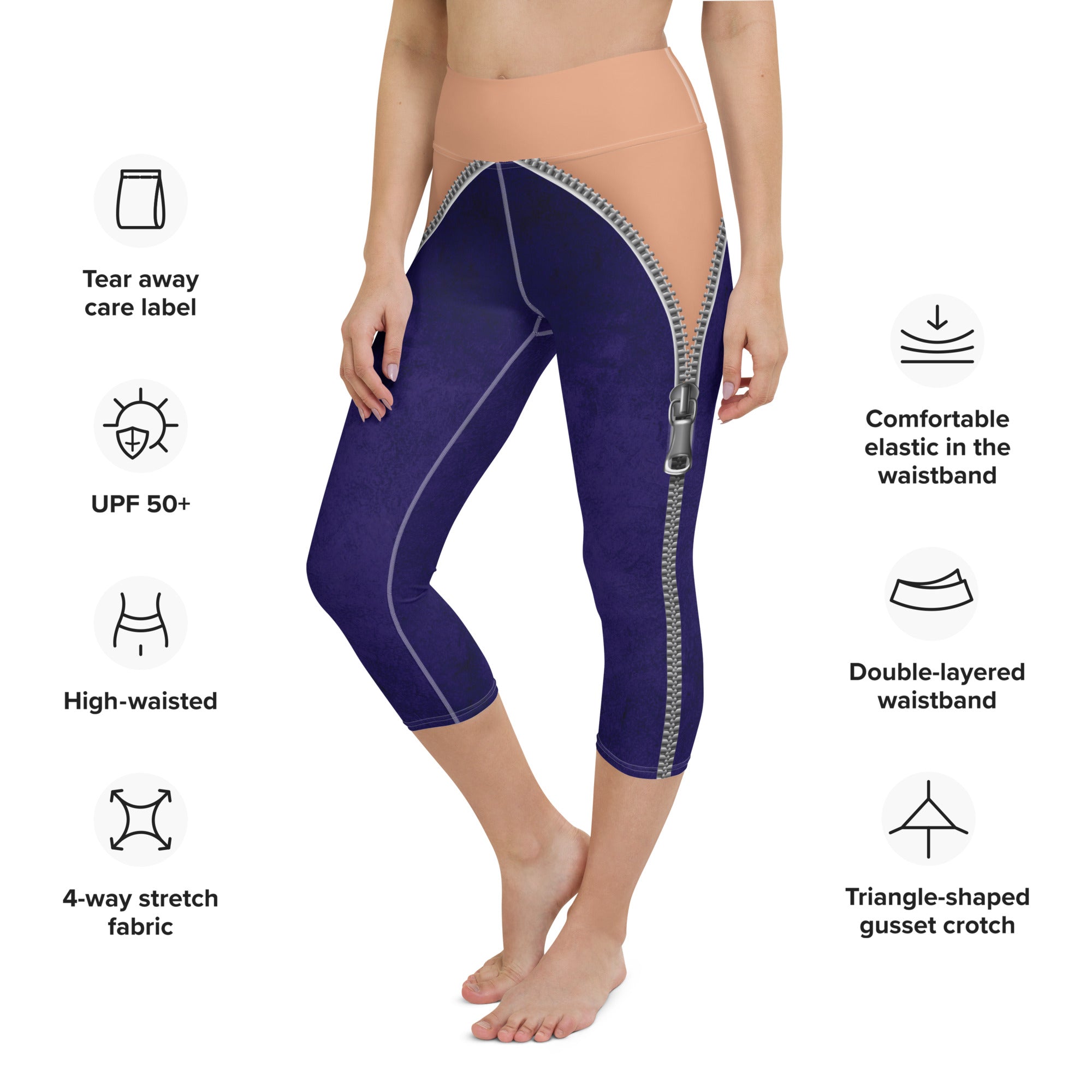 Open Zipper Yoga Capris