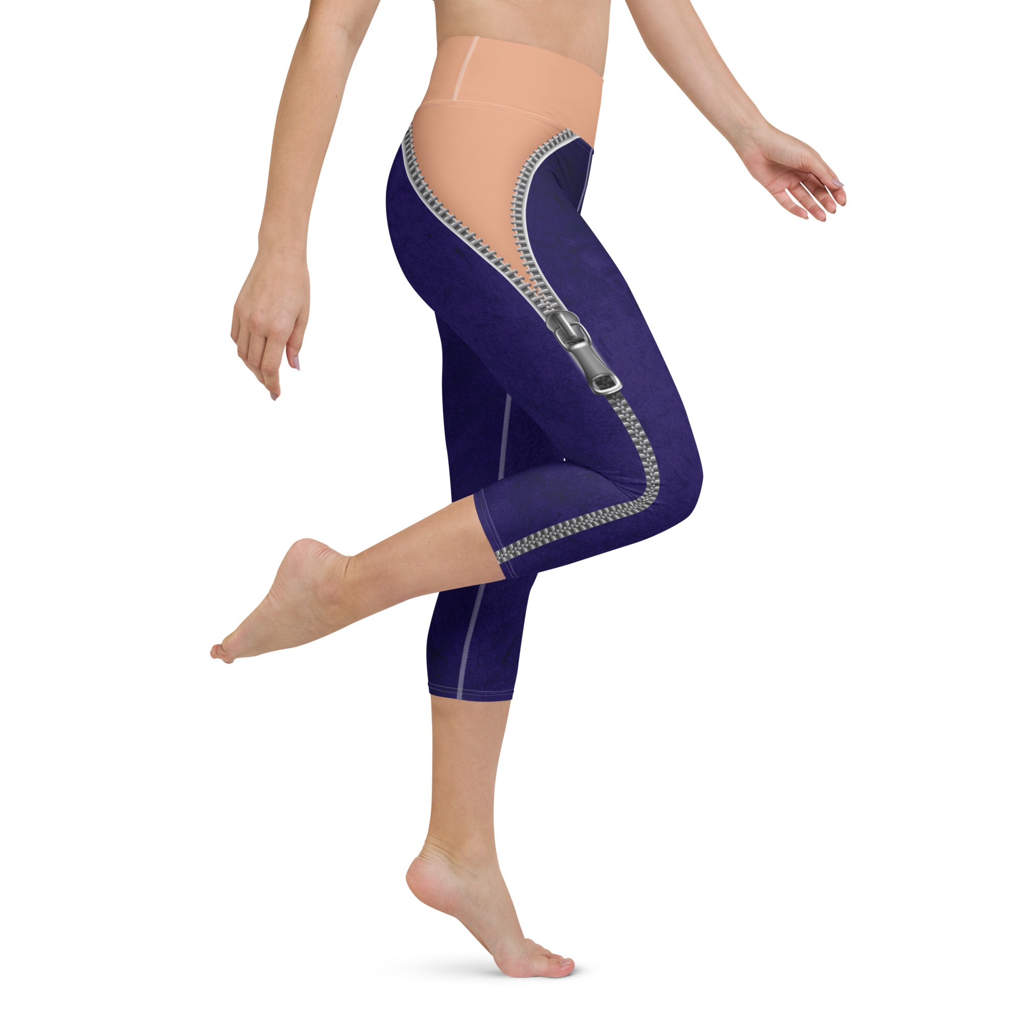 Open Zipper Yoga Capris