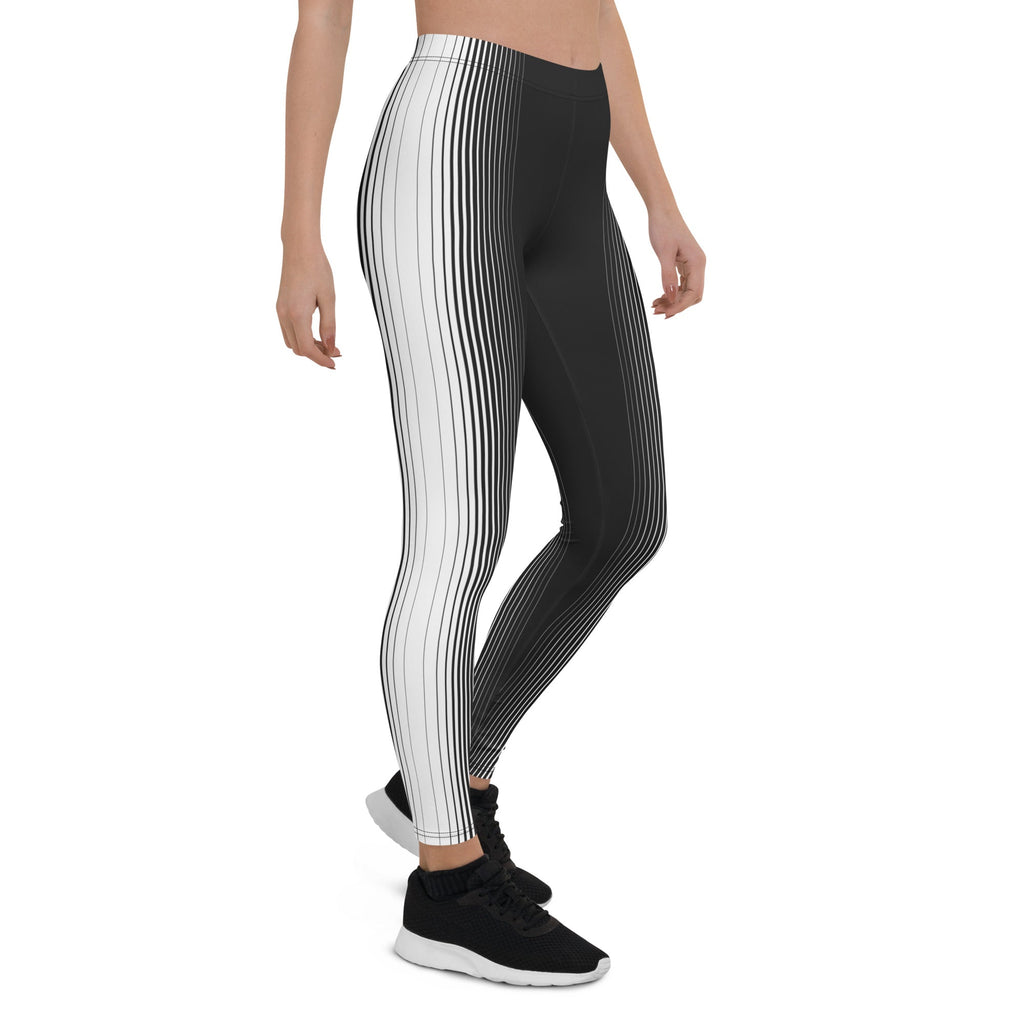 Optical Illusion Vertical Lines Leggings