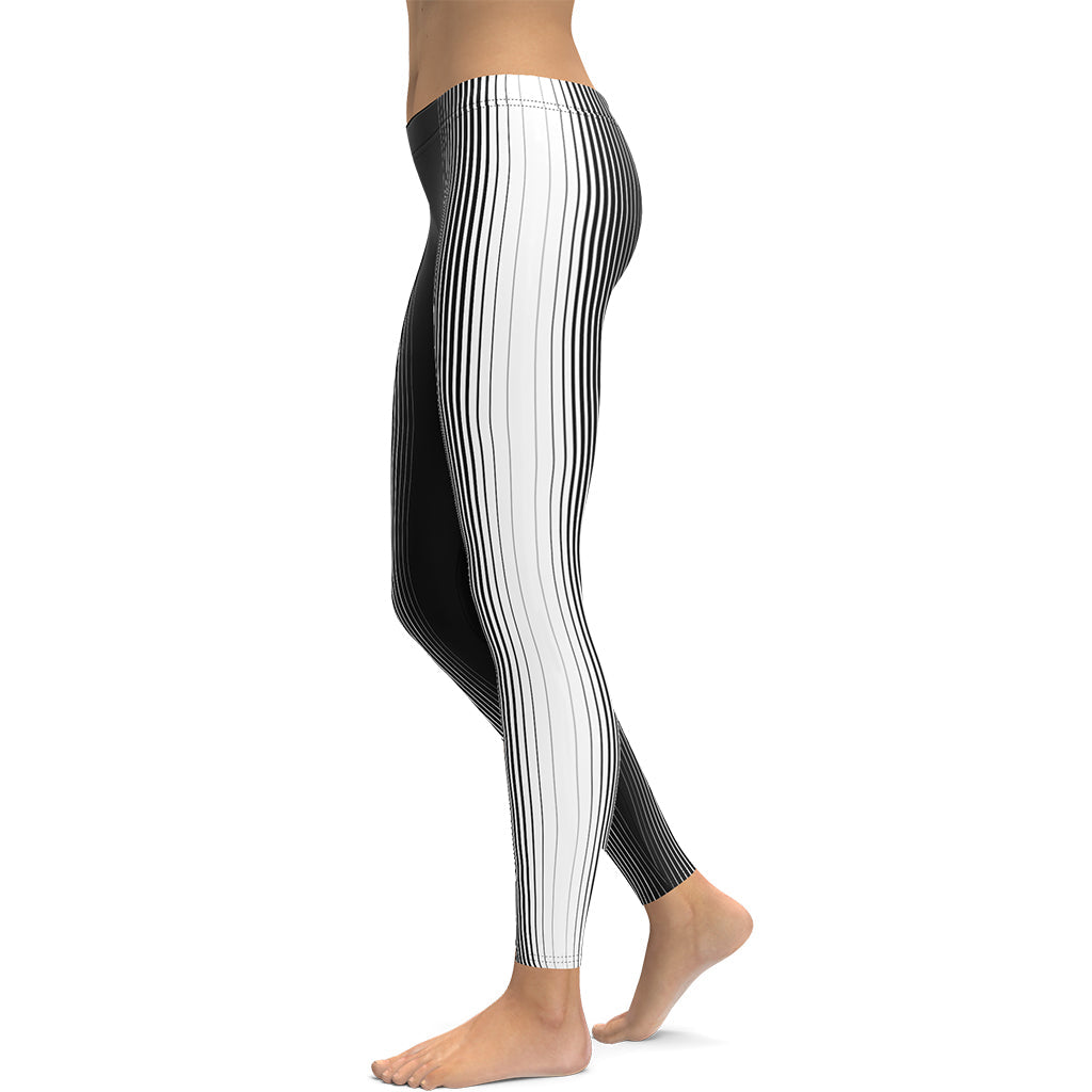 Optical Illusion Vertical Lines Leggings