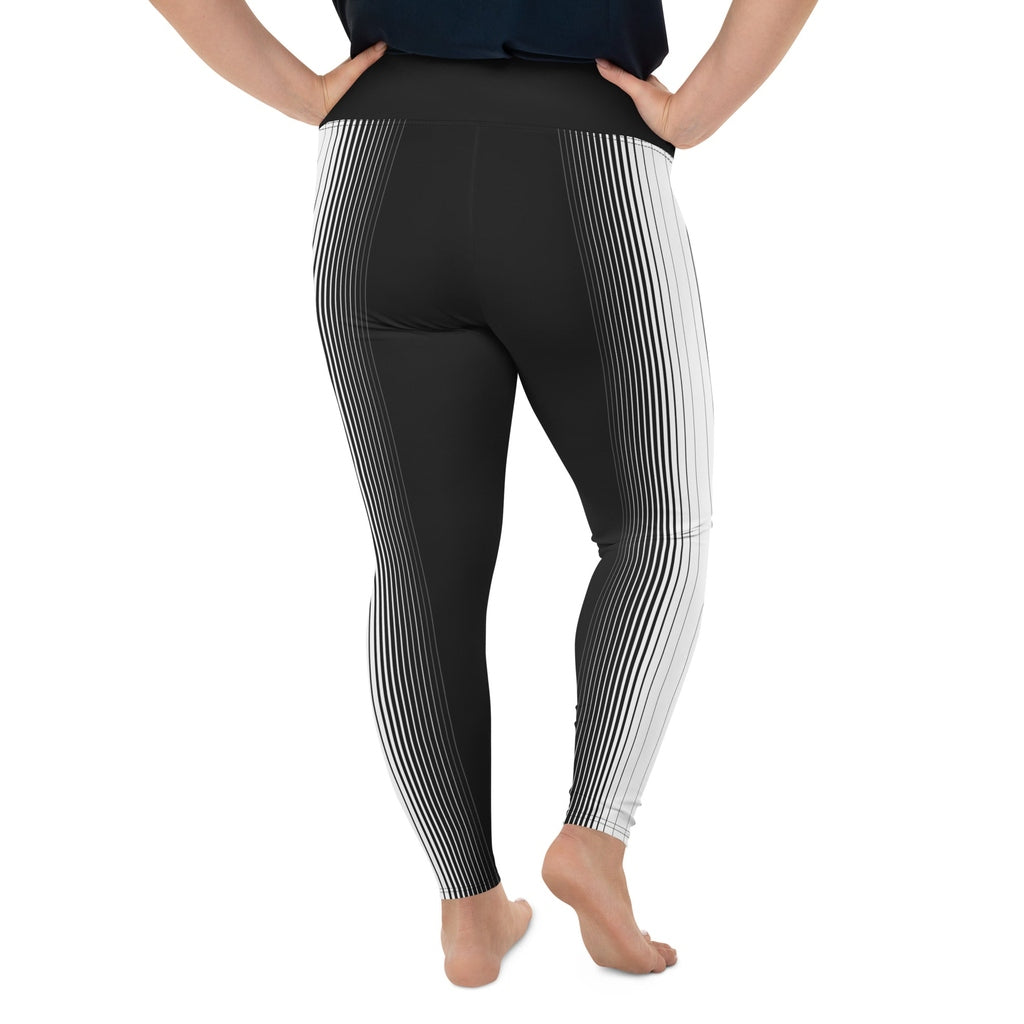 Optical Illusion Vertical Lines Plus Size Leggings