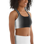 Optical Illusion Vertical Lines Sports Bra