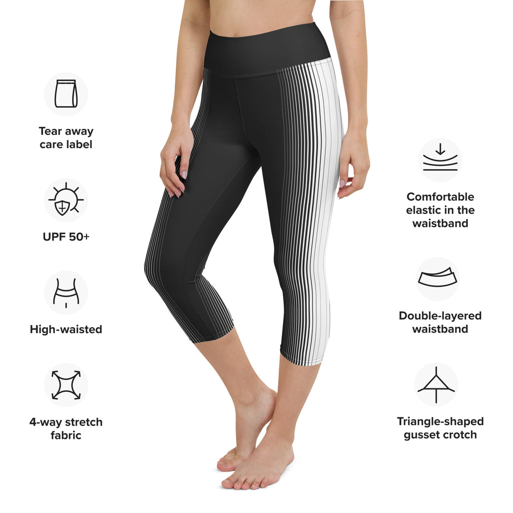 Optical Illusion Vertical Lines Yoga Capris