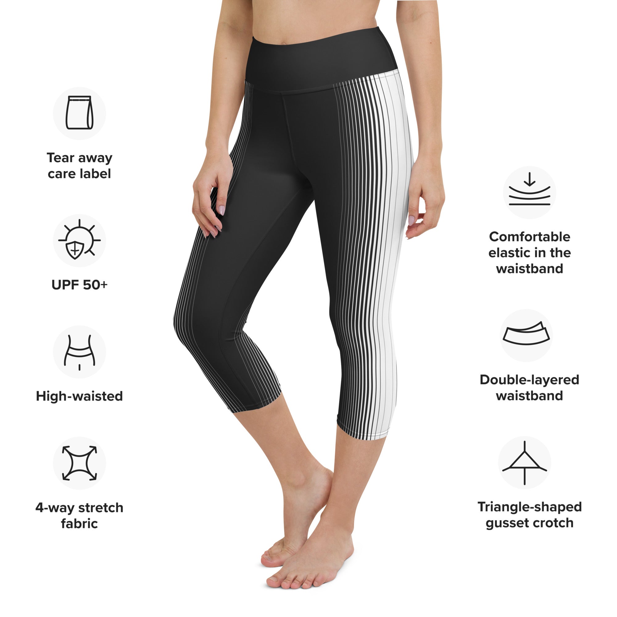 Optical Illusion Vertical Lines Yoga Capris