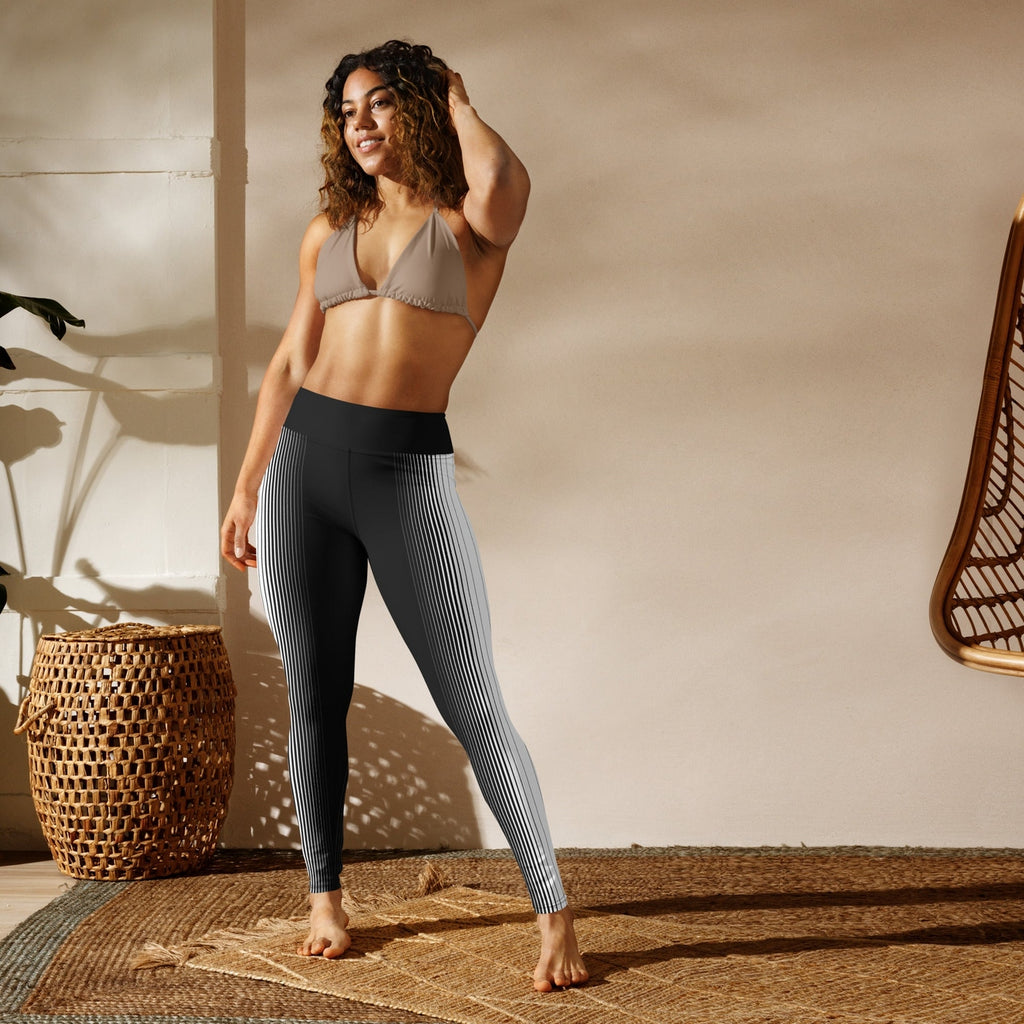 Optical Illusion Vertical Lines Yoga Leggings