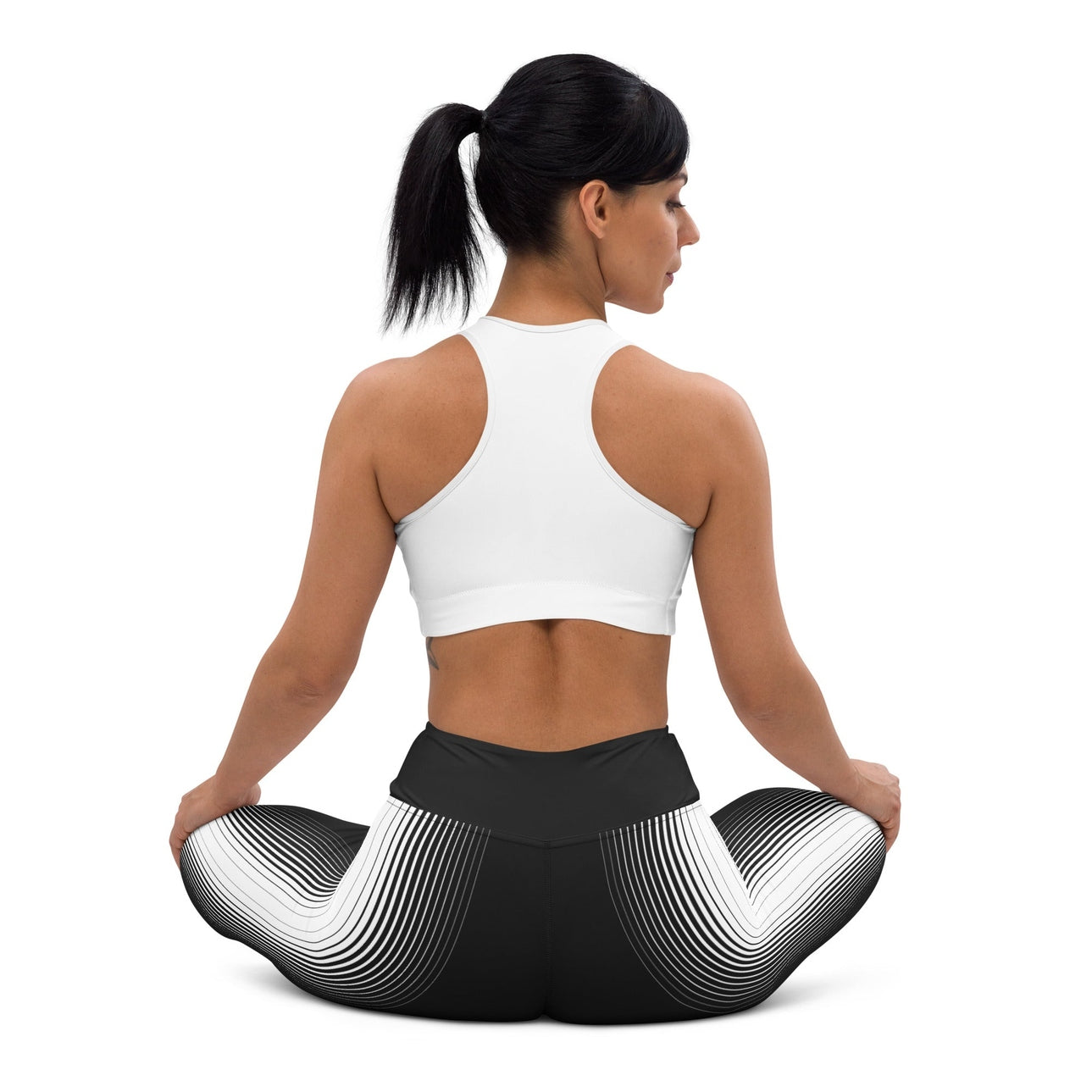 Optical Illusion Vertical Lines Yoga Leggings
