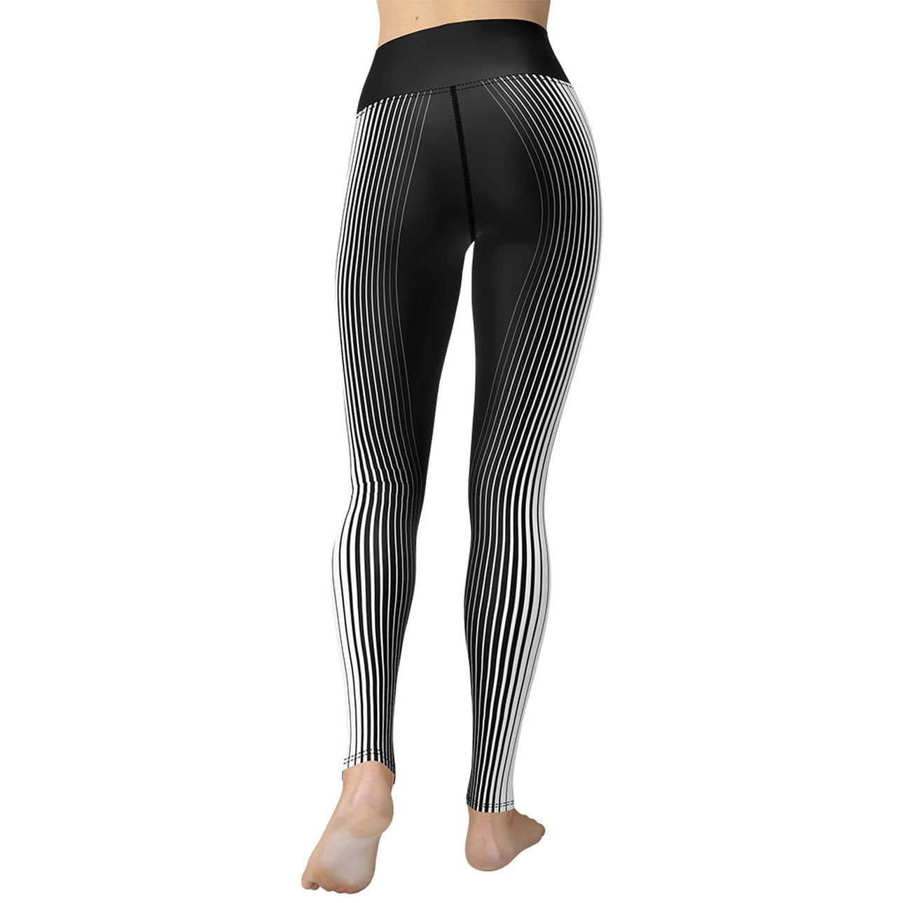 Optical Illusion Vertical Lines Yoga Leggings