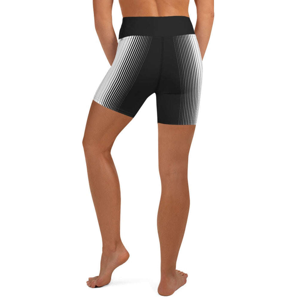 Optical Illusion Vertical Lines Yoga Shorts