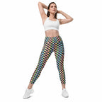 Pastel Checkerboard Leggings With Pockets