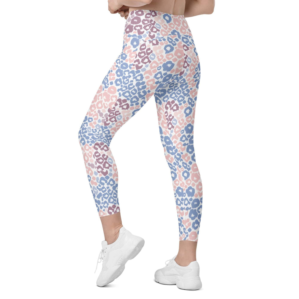 Pastel Leopard Print Leggings With Pockets