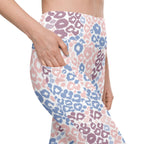 Pastel Leopard Print Leggings With Pockets