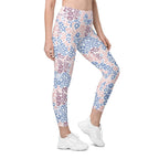 Pastel Leopard Print Leggings With Pockets