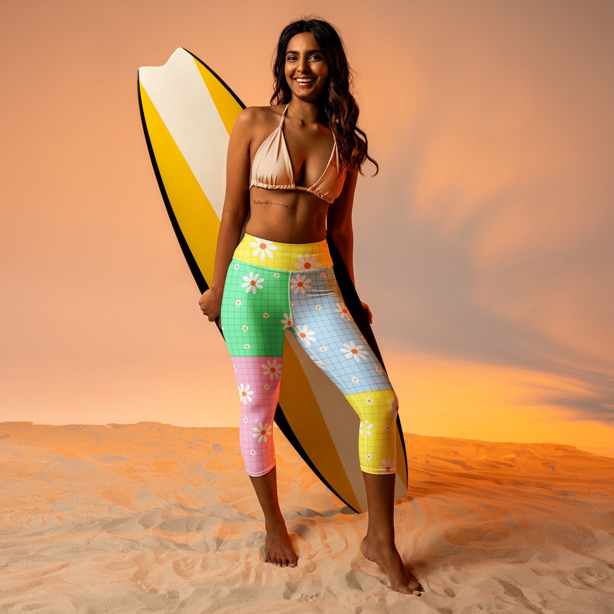 Pastel Patches Yoga Capris