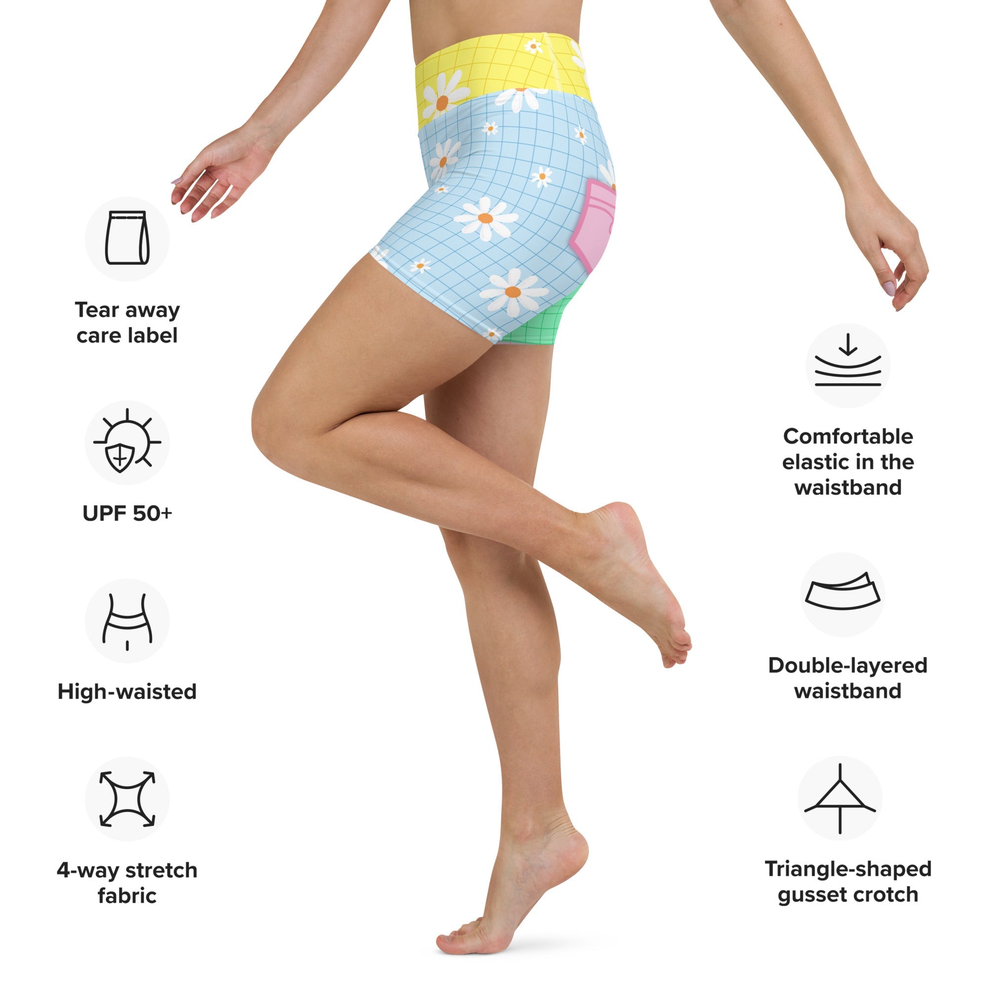 Pastel Patches Yoga Shorts